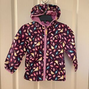 Cat & Jack Purple Birds Leaves Windbreaker Lightweight Jacket Girls Size 4T